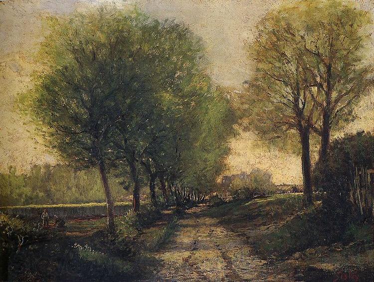Alfred Sisley Lane Near a Small Town. Alfred Sisley, Germany oil painting art